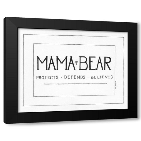 Mama Bear Black Modern Wood Framed Art Print with Double Matting by Shamp, Cindy