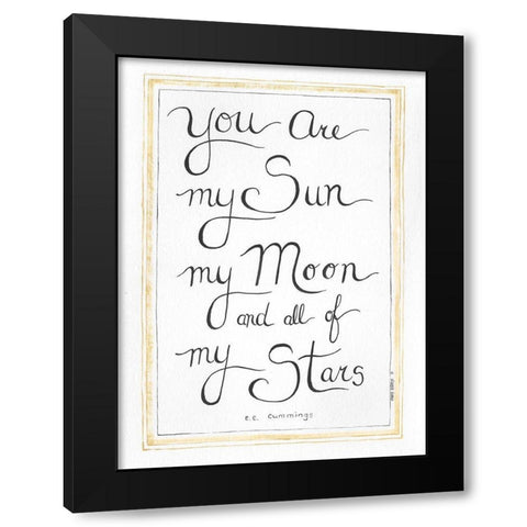 Sun and Moon Black Modern Wood Framed Art Print by Shamp, Cindy