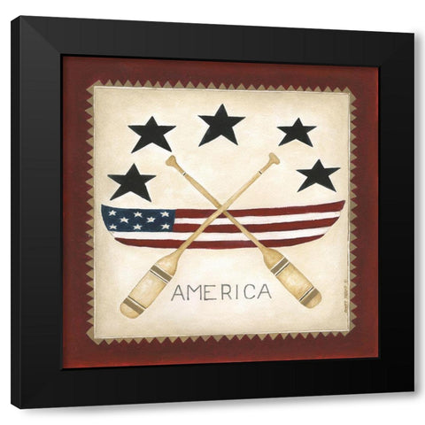 American Canoe Black Modern Wood Framed Art Print with Double Matting by Shamp, Cindy