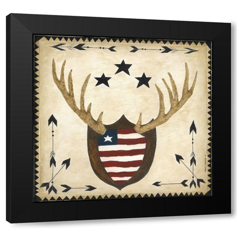 American Antler Black Modern Wood Framed Art Print with Double Matting by Shamp, Cindy