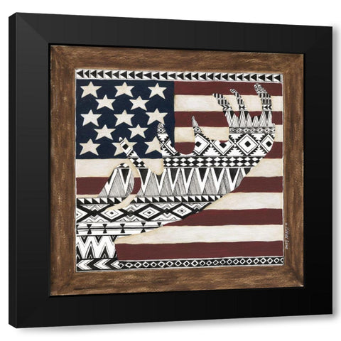 Moose Black Modern Wood Framed Art Print by Shamp, Cindy