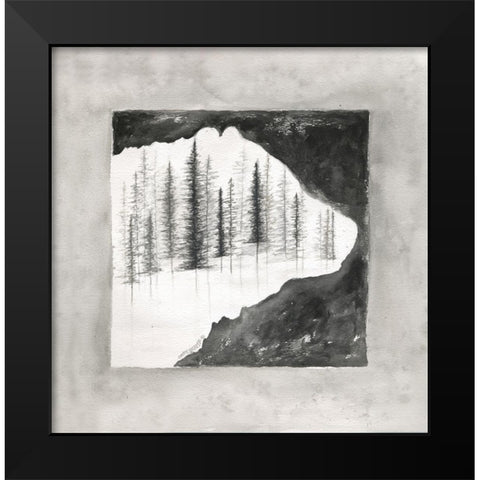 Bear Silhouette Black Modern Wood Framed Art Print by Shamp, Cindy