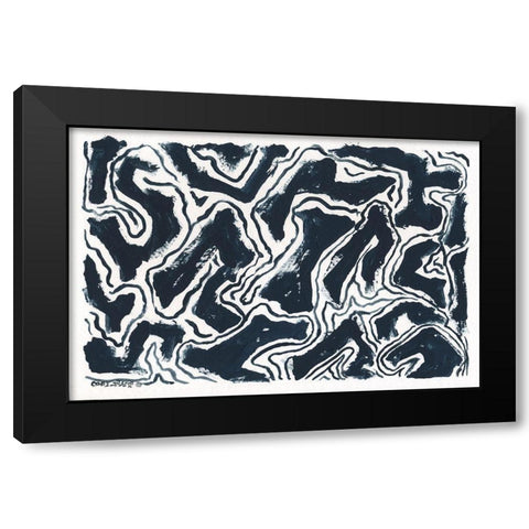 Modern Blues II Black Modern Wood Framed Art Print by Shamp, Cindy