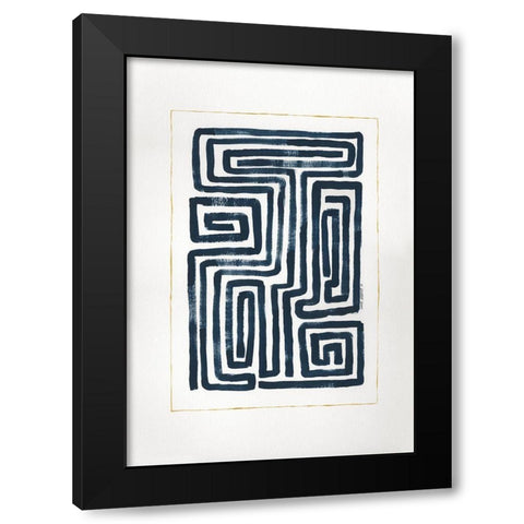 Blue Maze Black Modern Wood Framed Art Print by Shamp, Cindy