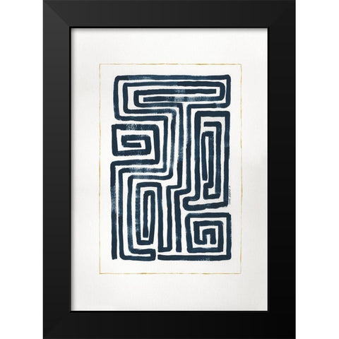 Blue Maze Black Modern Wood Framed Art Print by Shamp, Cindy