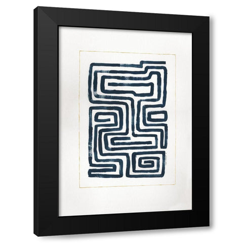 Blue Maze II Black Modern Wood Framed Art Print by Shamp, Cindy