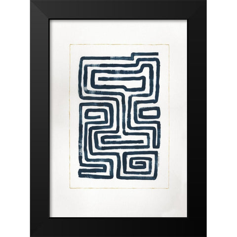 Blue Maze II Black Modern Wood Framed Art Print by Shamp, Cindy