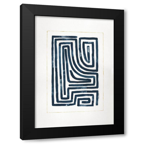 Blue Maze III Black Modern Wood Framed Art Print by Shamp, Cindy