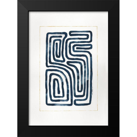 Blue Maze IV Black Modern Wood Framed Art Print by Shamp, Cindy