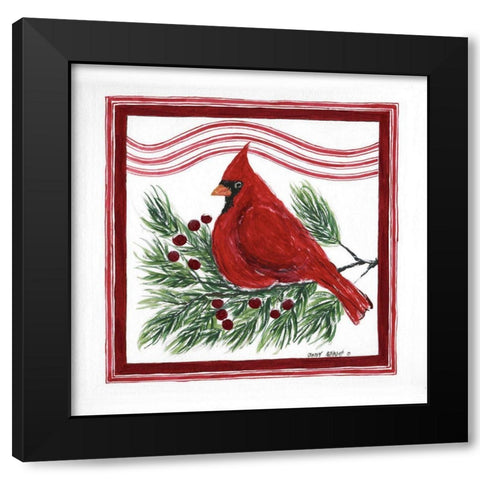Christmas Cardinal III Black Modern Wood Framed Art Print by Shamp, Cindy