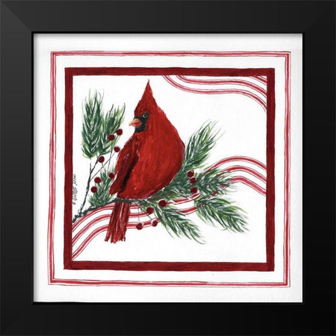 Christmas Cardinal IV Black Modern Wood Framed Art Print by Shamp, Cindy