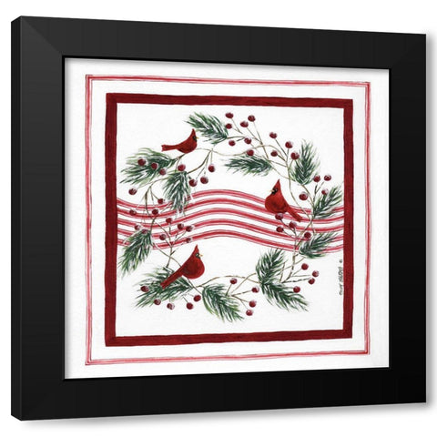 Christmas Cardinal VI Black Modern Wood Framed Art Print by Shamp, Cindy