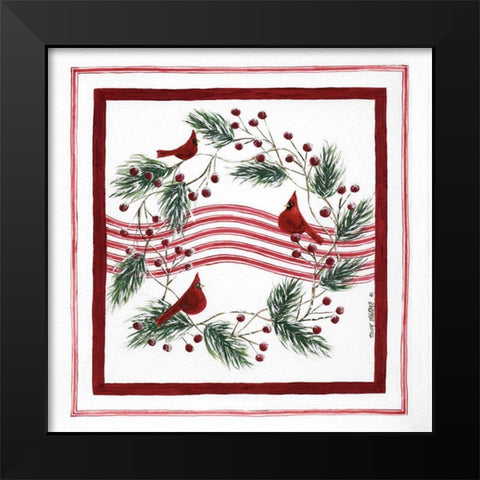 Christmas Cardinal VI Black Modern Wood Framed Art Print by Shamp, Cindy