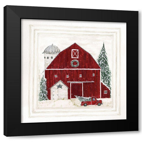 Christmas at the Farm Black Modern Wood Framed Art Print by Shamp, Cindy