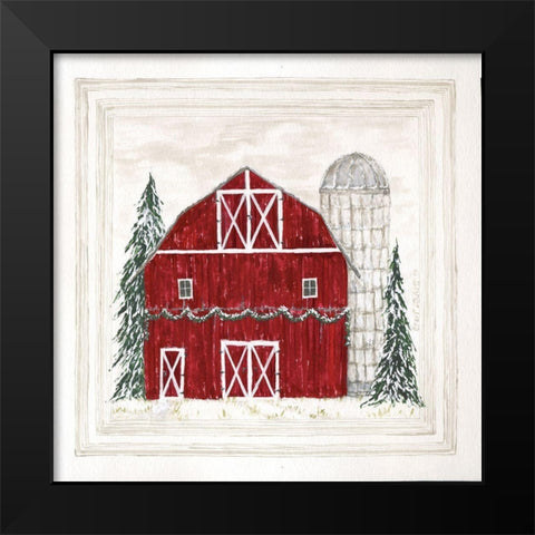 Christmas at the Farm II Black Modern Wood Framed Art Print by Shamp, Cindy