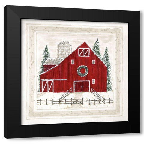 Christmas at the Farm III Black Modern Wood Framed Art Print by Shamp, Cindy