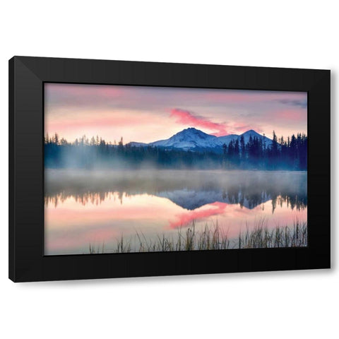 Mountain Fog Black Modern Wood Framed Art Print by Frates, Dennis