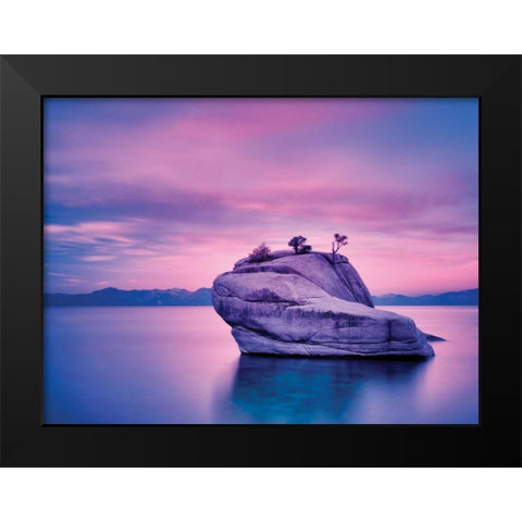 Island Sunset Black Modern Wood Framed Art Print by Frates, Dennis