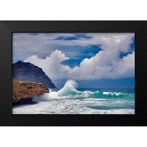 Wave Hello Black Modern Wood Framed Art Print by Frates, Dennis