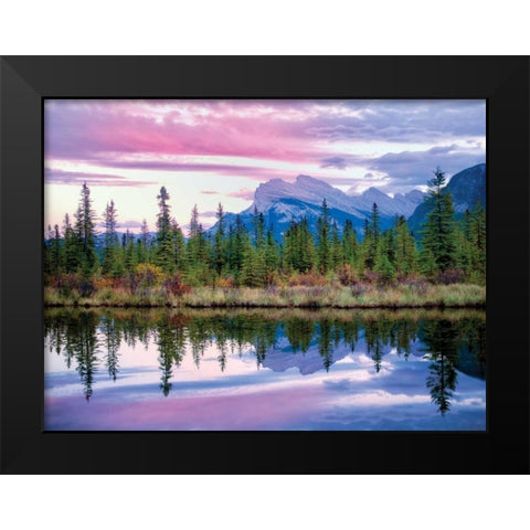 Purple Sky Tree line Black Modern Wood Framed Art Print by Frates, Dennis