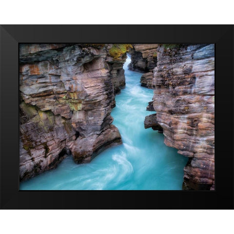 Aqua Velvet Black Modern Wood Framed Art Print by Frates, Dennis