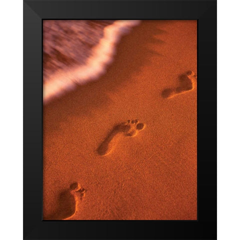 Footprints Black Modern Wood Framed Art Print by Frates, Dennis