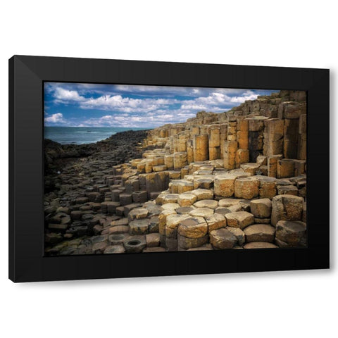 Brick Beach Black Modern Wood Framed Art Print with Double Matting by Frates, Dennis