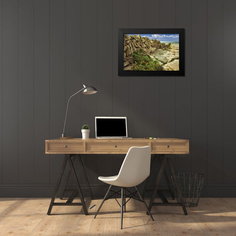 Through the Cracks Black Modern Wood Framed Art Print by Frates, Dennis