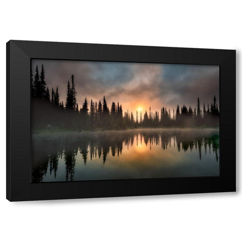 Bliss Black Modern Wood Framed Art Print with Double Matting by Frates, Dennis