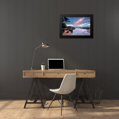 Beach Calm Black Modern Wood Framed Art Print by Frates, Dennis
