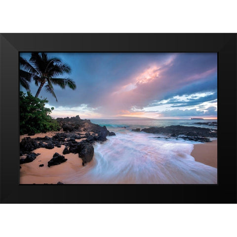 Beach Calm Black Modern Wood Framed Art Print by Frates, Dennis