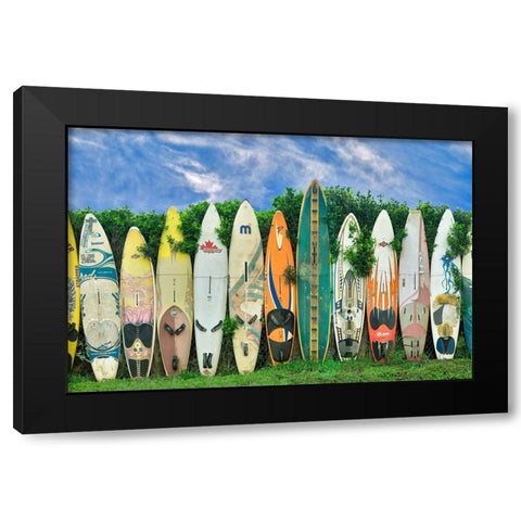 Surfboards Black Modern Wood Framed Art Print by Frates, Dennis