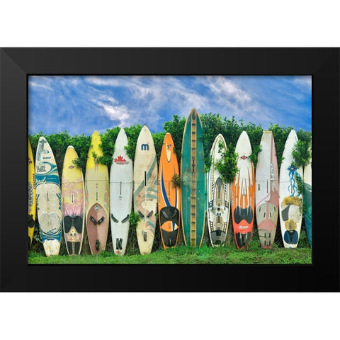 Surfboards Black Modern Wood Framed Art Print by Frates, Dennis