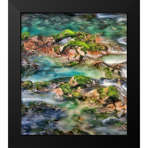 Mossy Rocks Black Modern Wood Framed Art Print by Frates, Dennis