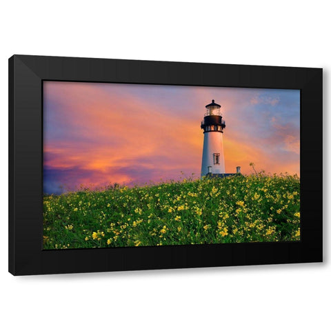 Lighthouse Black Modern Wood Framed Art Print by Frates, Dennis