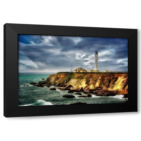 Coastline Lighthouse Black Modern Wood Framed Art Print by Frates, Dennis
