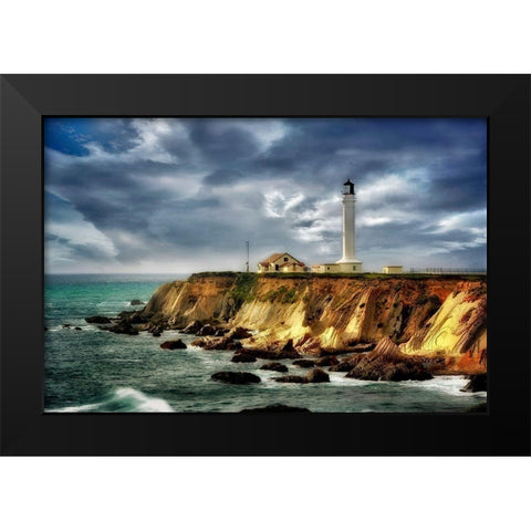 Coastline Lighthouse Black Modern Wood Framed Art Print by Frates, Dennis