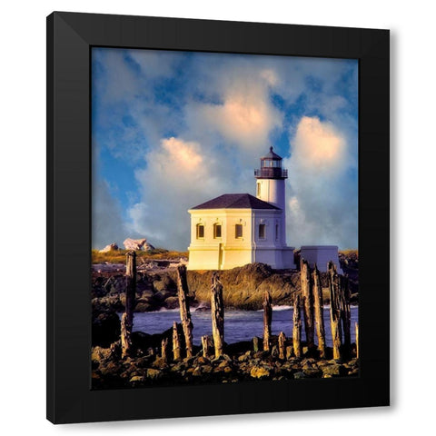 Classic Lighthouse Black Modern Wood Framed Art Print by Frates, Dennis