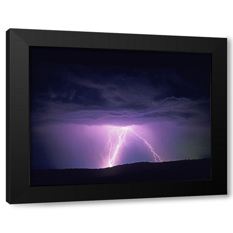 Lightning Black Modern Wood Framed Art Print by Frates, Dennis