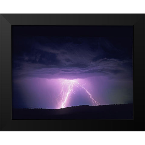 Lightning Black Modern Wood Framed Art Print by Frates, Dennis