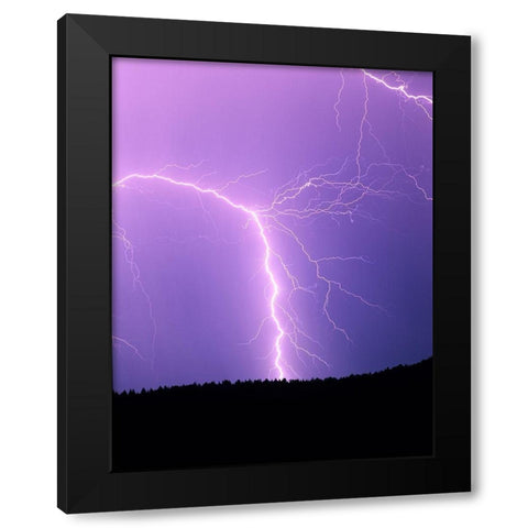 Lightning II Black Modern Wood Framed Art Print with Double Matting by Frates, Dennis