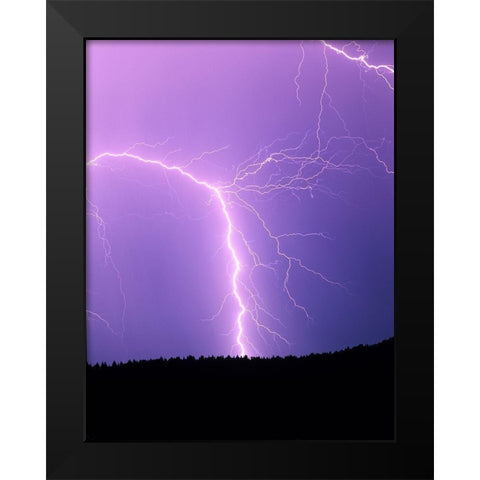 Lightning II Black Modern Wood Framed Art Print by Frates, Dennis