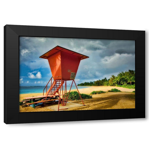 Lifeguard Tower II Black Modern Wood Framed Art Print by Frates, Dennis