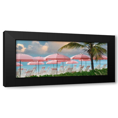Umbrellas Black Modern Wood Framed Art Print with Double Matting by Frates, Dennis