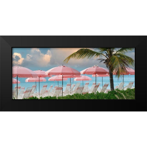 Umbrellas Black Modern Wood Framed Art Print by Frates, Dennis