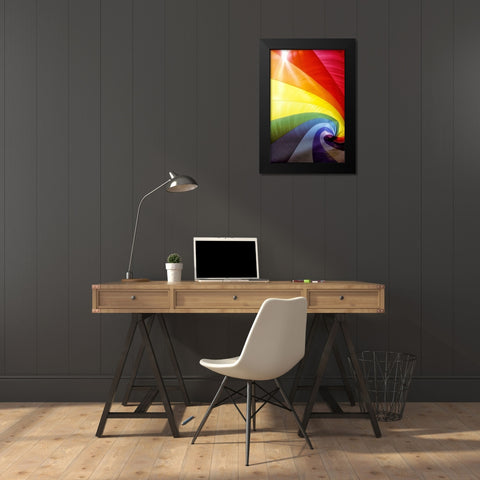 Rainbow Spiral Black Modern Wood Framed Art Print by Frates, Dennis