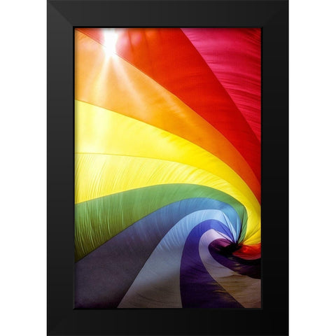 Rainbow Spiral Black Modern Wood Framed Art Print by Frates, Dennis