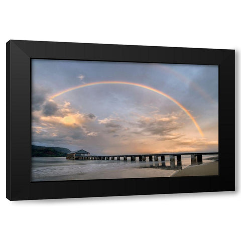 Rainbow Pier Black Modern Wood Framed Art Print by Frates, Dennis