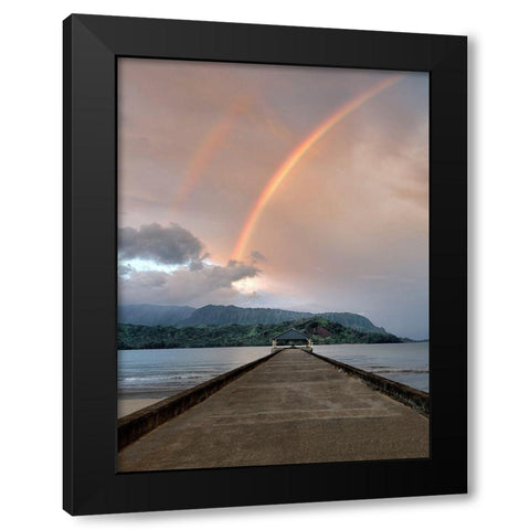 Rainbow Pier III Black Modern Wood Framed Art Print with Double Matting by Frates, Dennis
