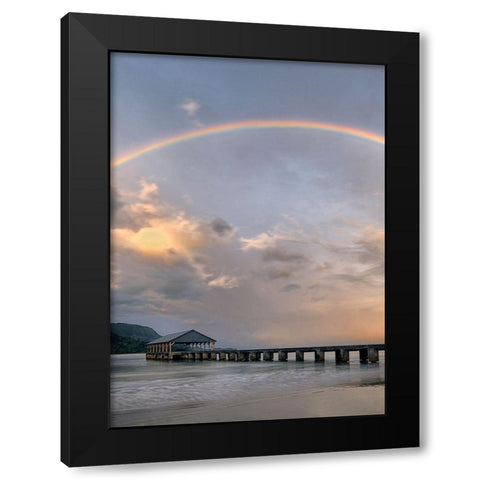 Rainbow Pier IV Black Modern Wood Framed Art Print with Double Matting by Frates, Dennis